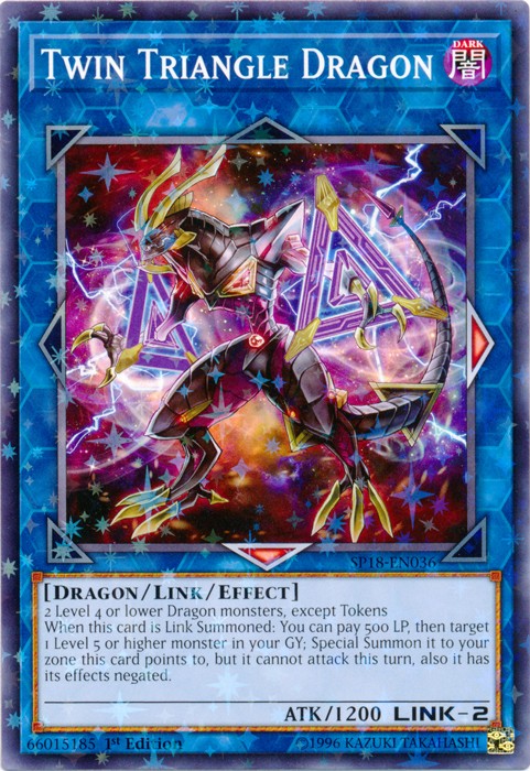 Twin Triangle Dragon SP18-EN036 1st Edition NM Starfoil Rare Star P