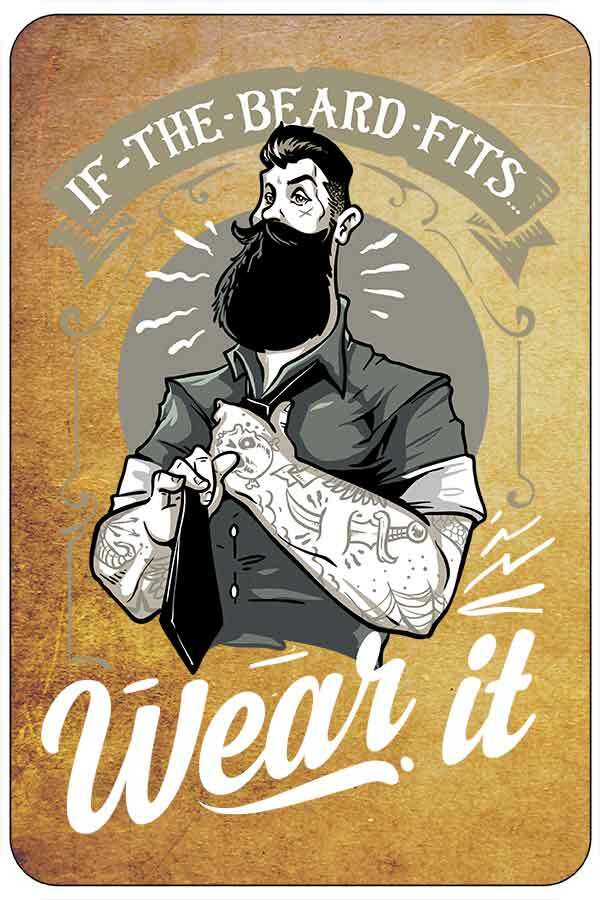 IF THE BEARD FITS sign Metal funny man cave house decor B740