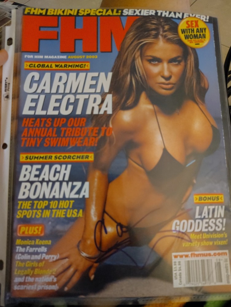 Carmen Electra Signed Magazine Beautiful Signature From 2003 Playboy Autographed