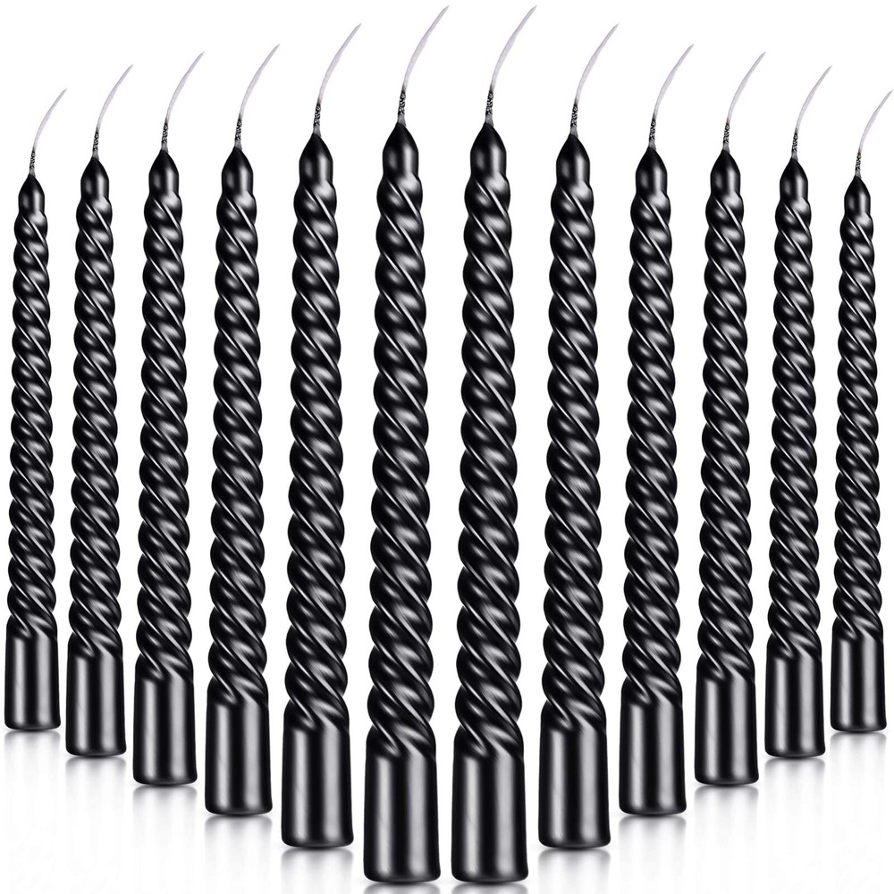 12 Pcs Christmas Advent Spiral Candle Unscented Metallic Taper Candles Driple...