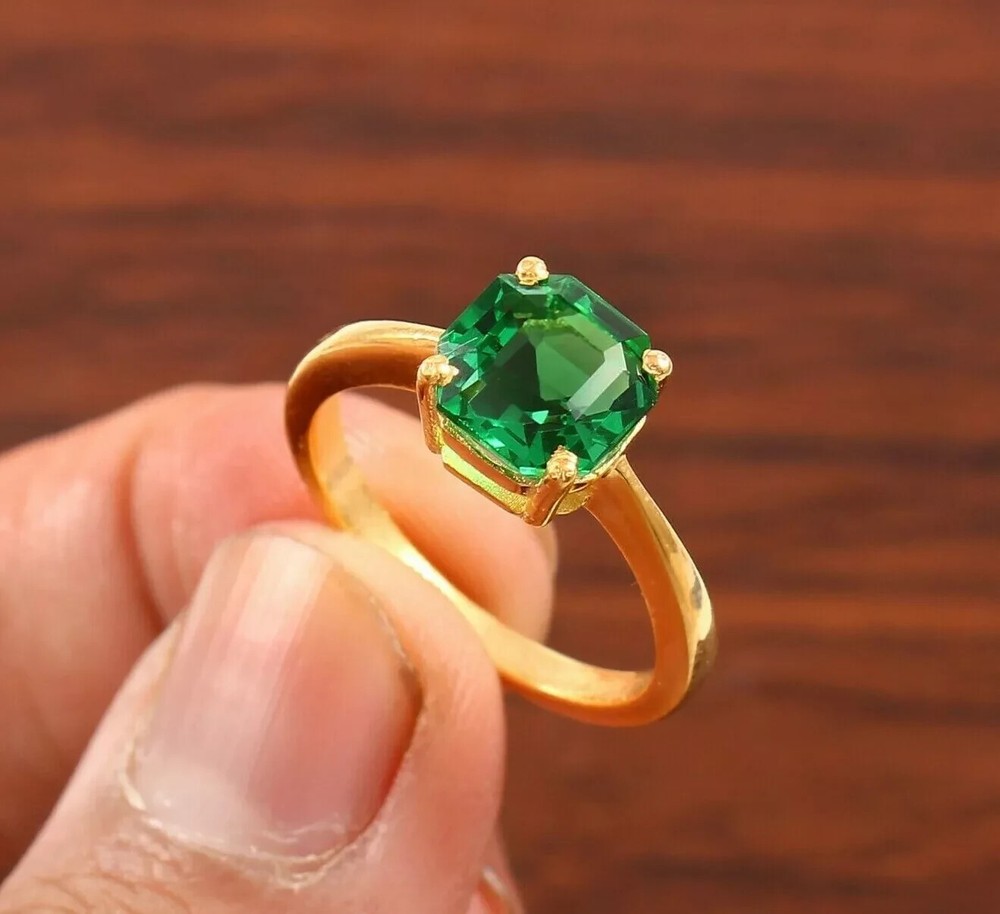 Green Gemstone Sterling Silver Ring for Women - Wedding & Party Anniversary Jewelry-image