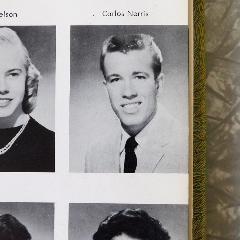 Chuck Norris High School Yearbook Indiv + Football Team Photo 1958 Torrance CA