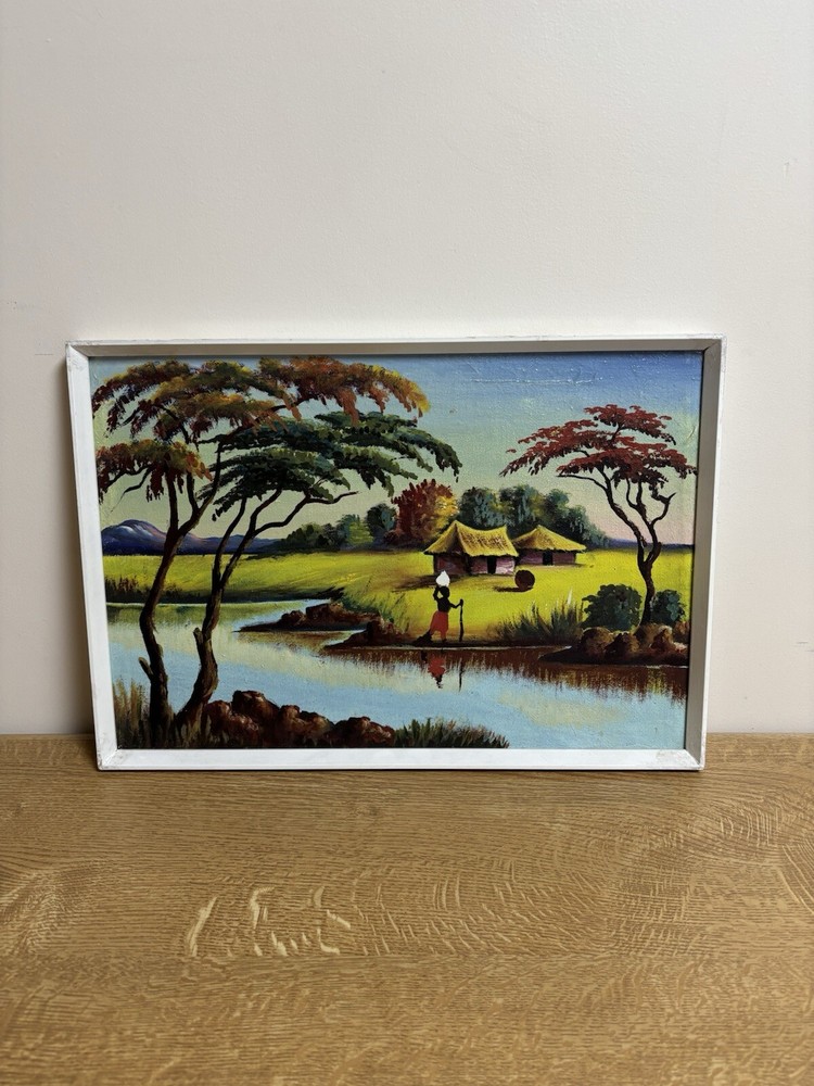 Vibrant Countryside Landscape Painting – Framed Art (42 cm x 30 cm)