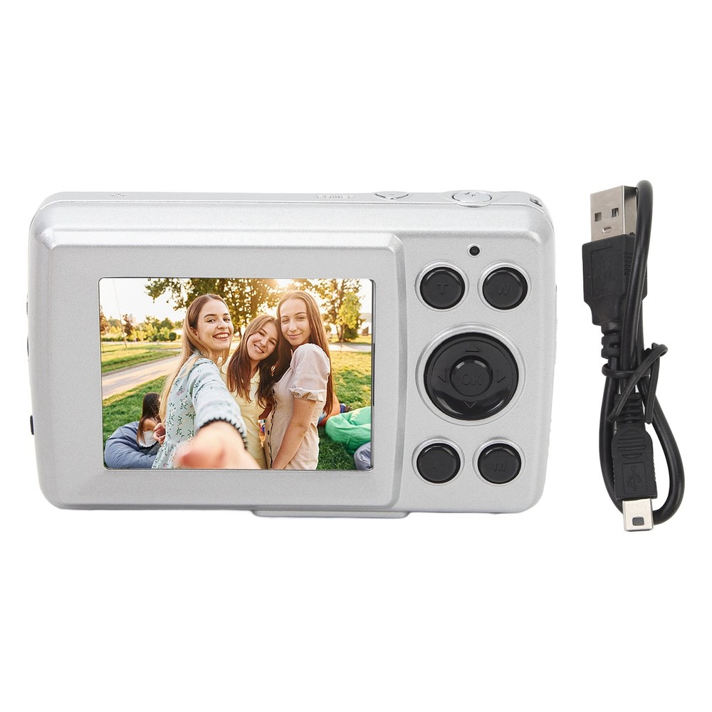 (Silver Gray)Digital Camera 16MP 1080P HD Pocket Compact Camera With 2.4 Inch