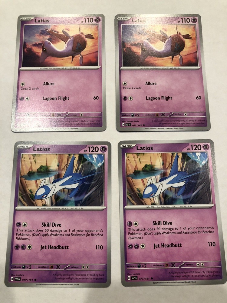 Lot of 4 Latias and Latinos Pokemon Cards