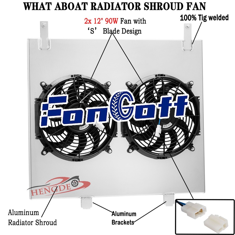 Aluminum Shroud Fan Fit 2005-15 Nissan Titan Armada 2004-10 Infiniti QX56 5.6L