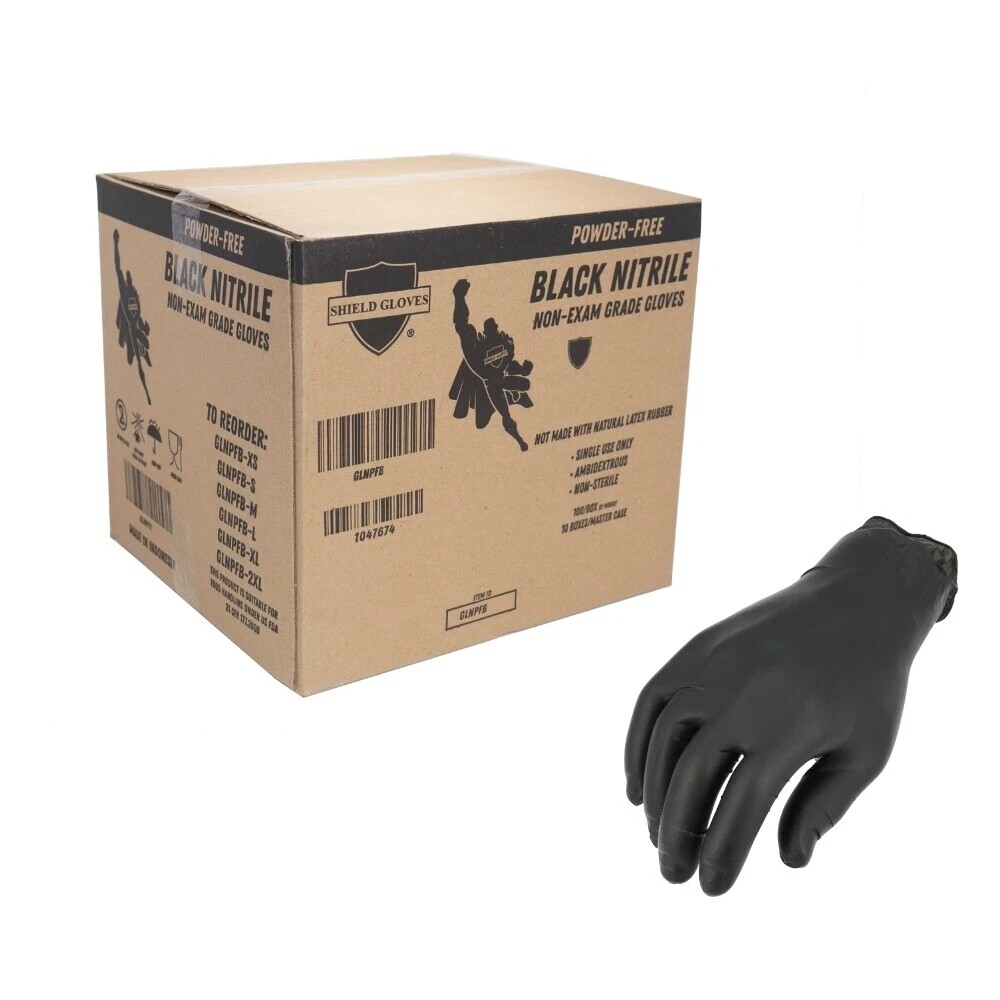 72,000 X-Small Black Nitrile Gloves 5 Mil, Latex-Free Industrial Disposable