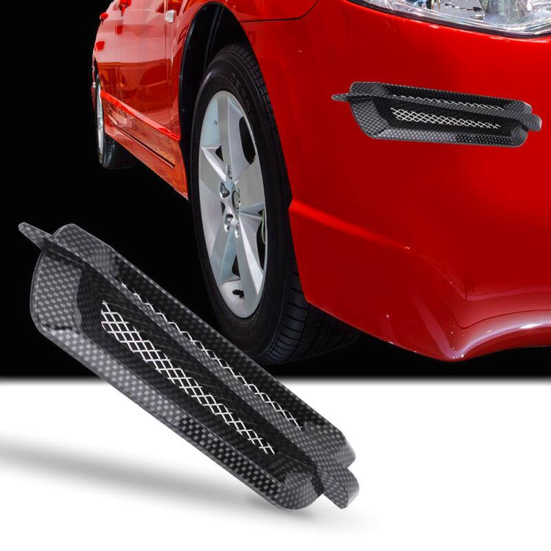 Auto Car Side Vent Cover Carbon Fiber Intake Grille Stickers 2 Pieces