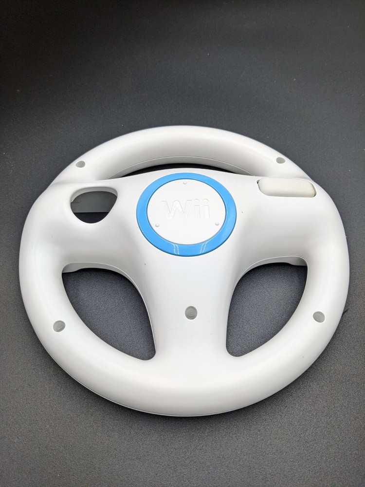 Nintendo Wii White Car Steering Wheel Controller