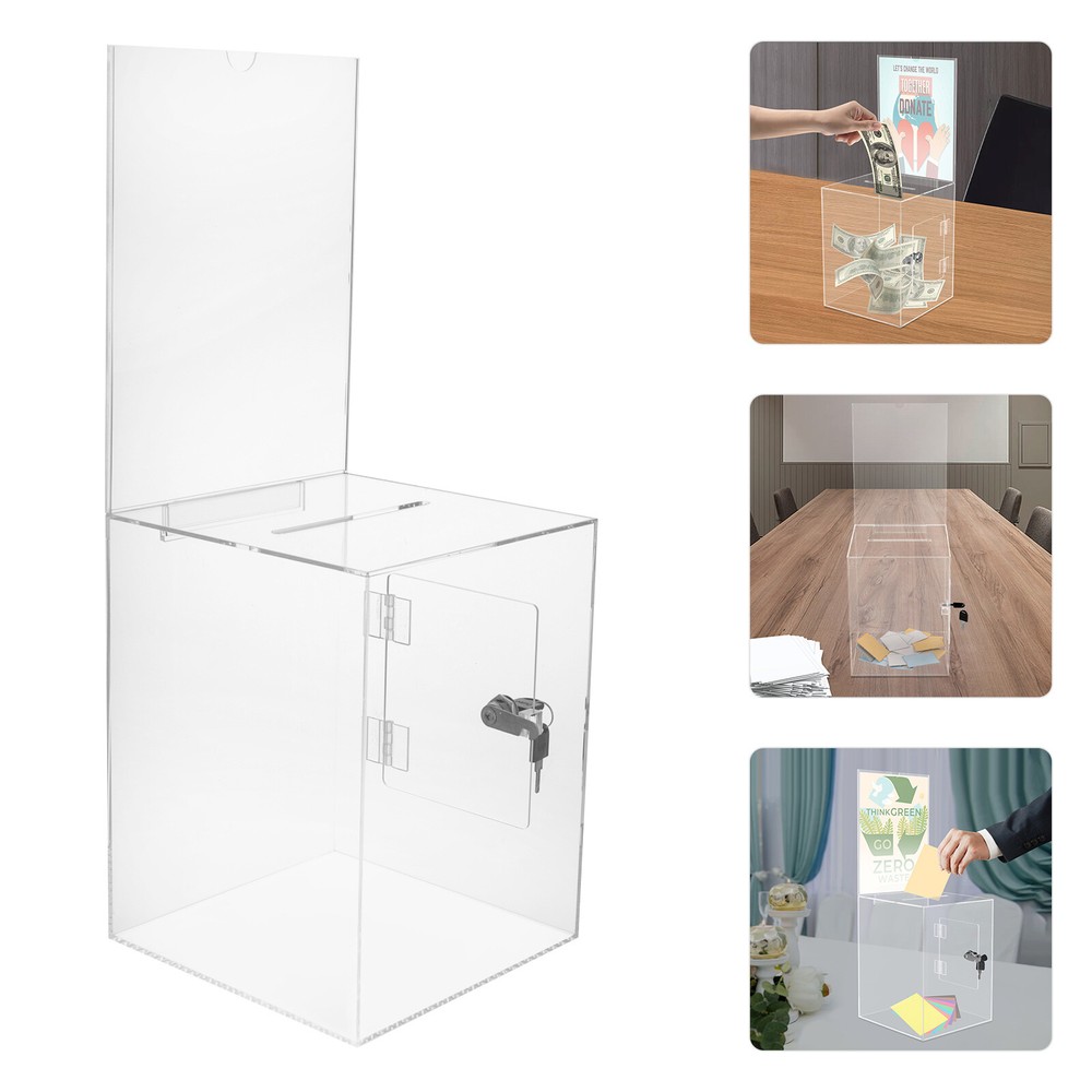 Large Acrylic Donation Voting Box , Ballot Donation Box, Acrylic Suggestion Box