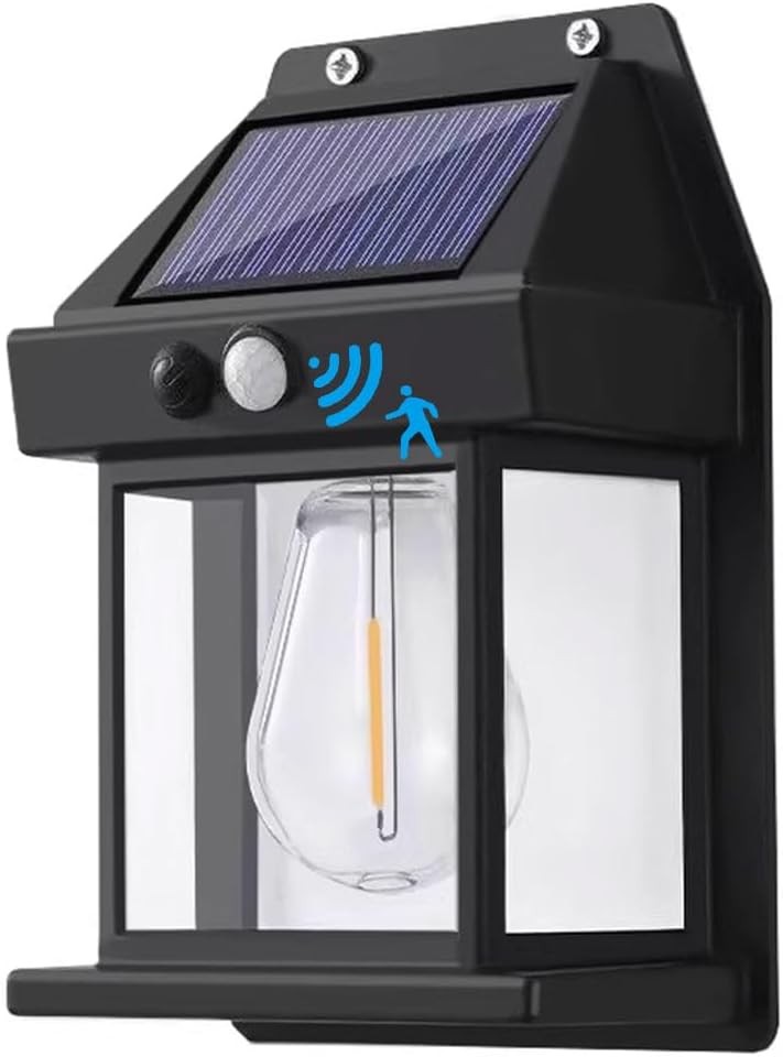 Solar Wall Lights Outdoor, Wireless Dusk to Dawn Porch Lights Fixture, Solar Wal