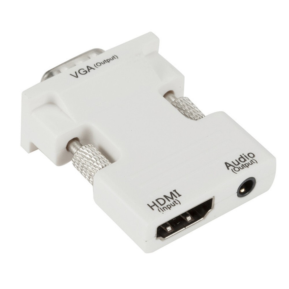 HDMI Female to VGA Male Adapter with Audio Cable for Laptop PC to TV Monitor Plug Play