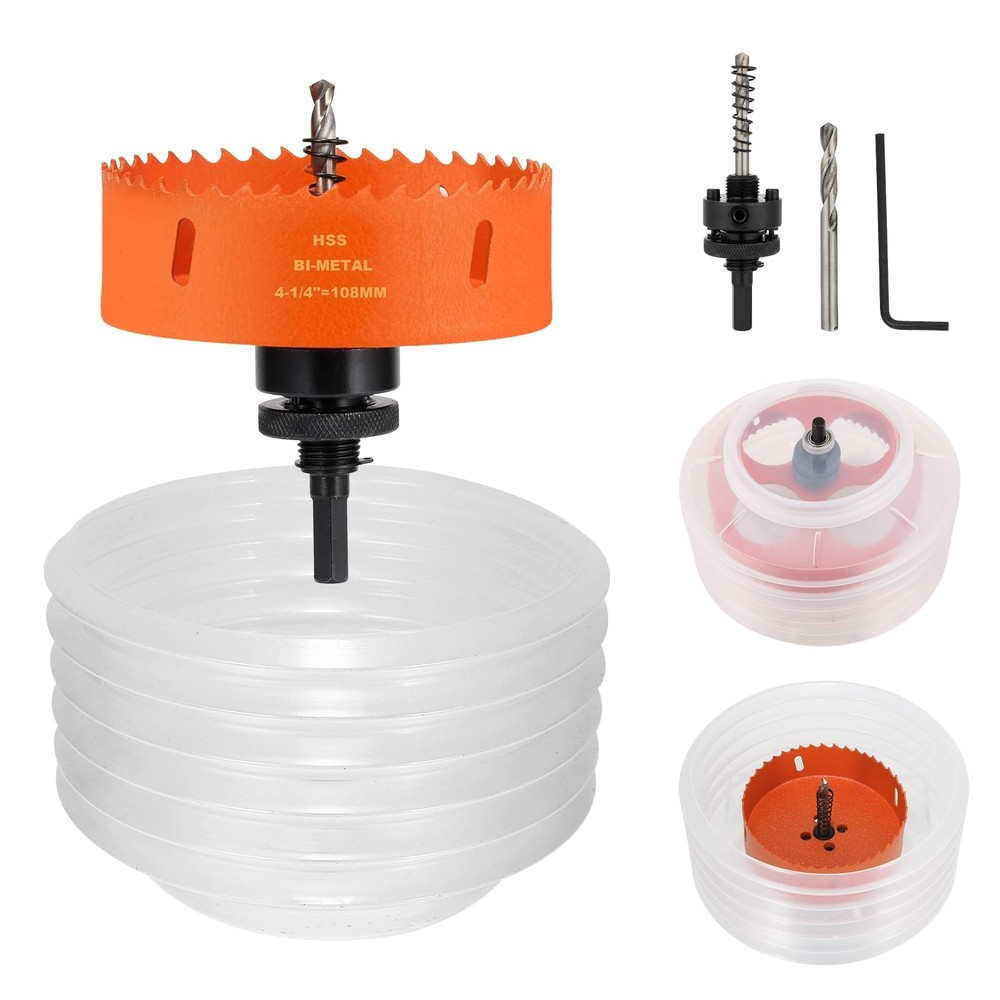 4 1/4 Hole Saw for Recessed Lights, 4.25 Inch Bi-Metal Hole Cutter Kit with D...