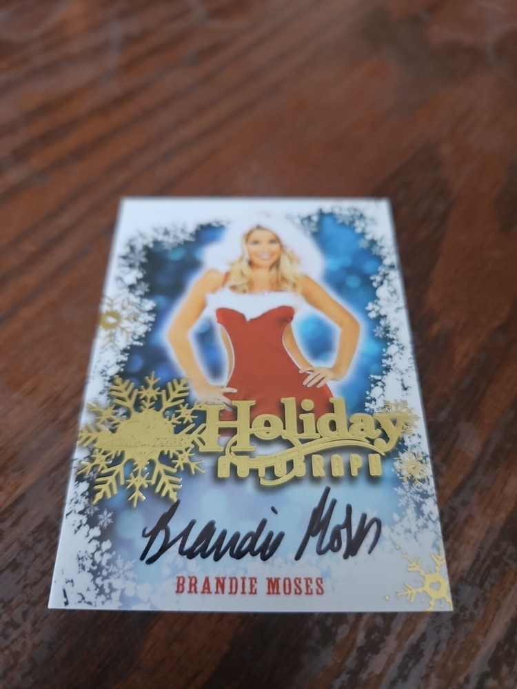 2014 Benchwarmer Holiday Autograph Gold Foil Card Brandie Moses Auto Playboy