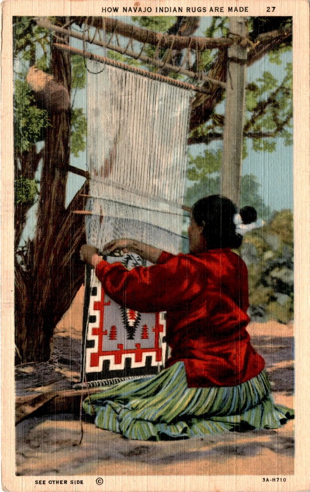NAVAJO, RUGS, NAVAJO RUG, SHEEP, WOOL Postcard