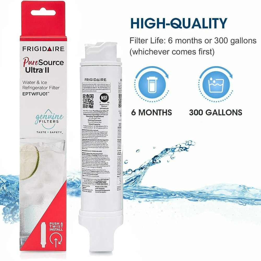 1Pack EPTWFU01 Pure Source Ultra II Refrigerator Water Filter Replacement Xmas