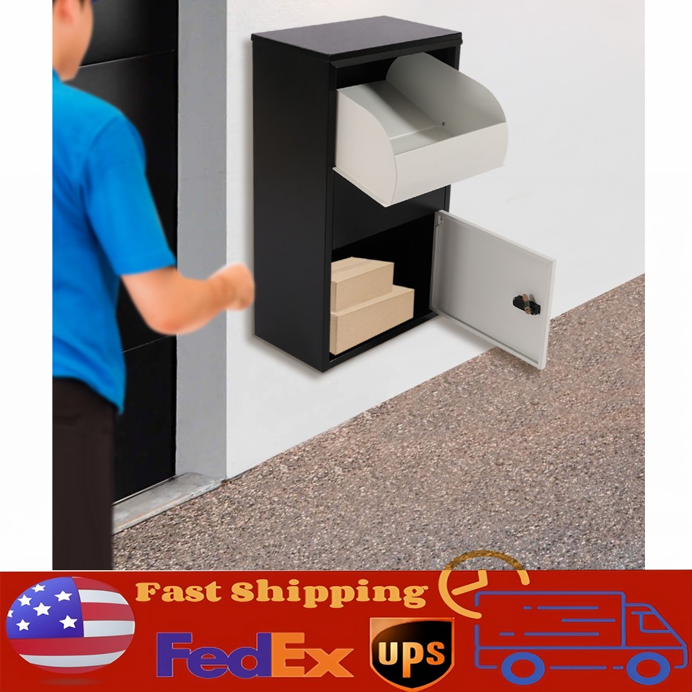 Large Lockable Steel Outdoor Parcel Post Drop Box for Mail and Packages