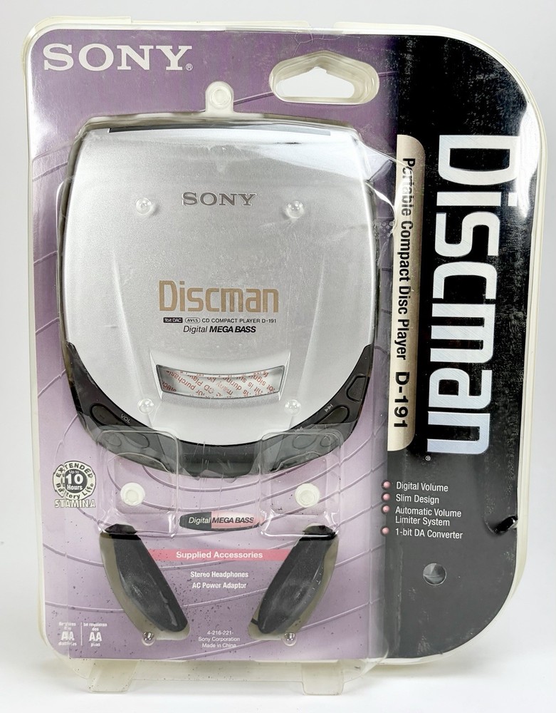 Sony Discman D-191 Portable CD Player Digital Mega Bass Silver Sealed ** (READ!)