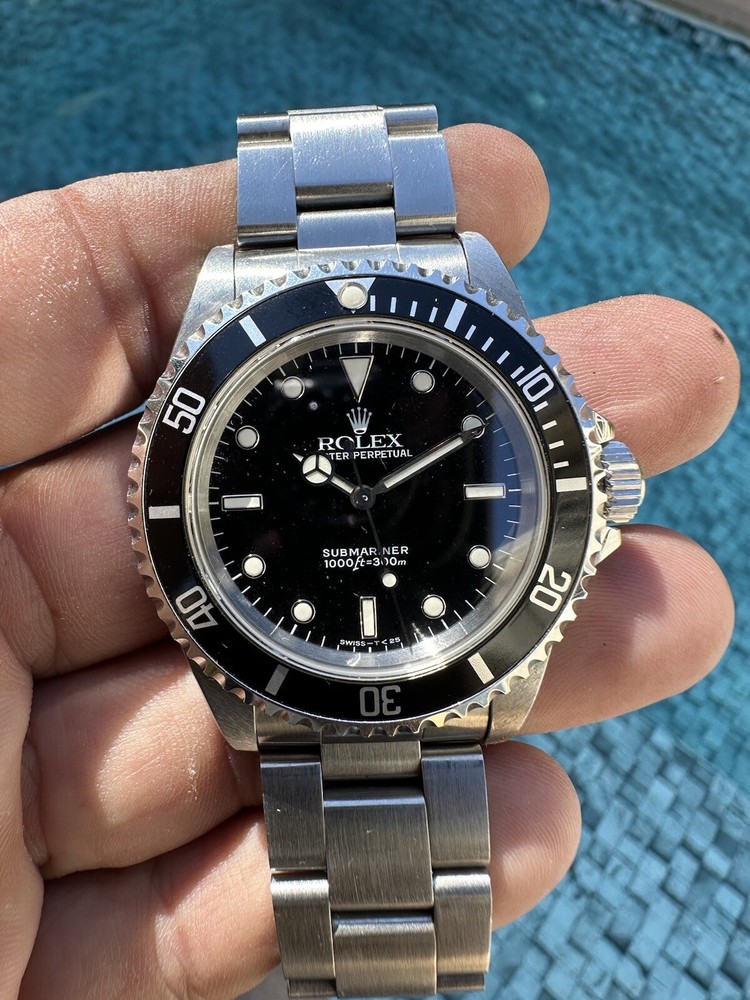 Collectors Rolex Submariner 14060 Unpolished 2 Liner Dial With Papers Look !!!