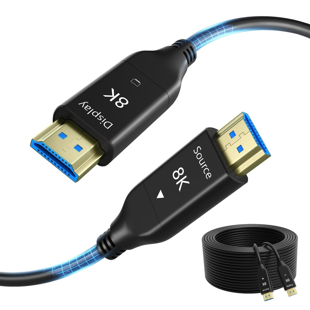 8K 75FT In-Wall Fiber Optic HDMI 2.1 Cable 48Gbps Ultra High Speed