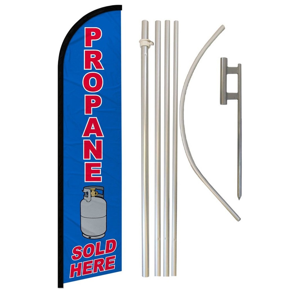 Kit de postes de bandera swooper curva completa sin viento de propano