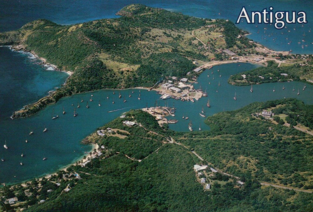 Aerial View of English Harbour, Antigua, West Indies, Caribbean Sea --- Postcard