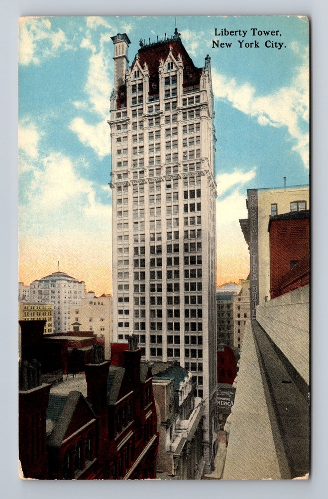 New York City NY, Liberty Tower, Souvenir, Vintage Postcard