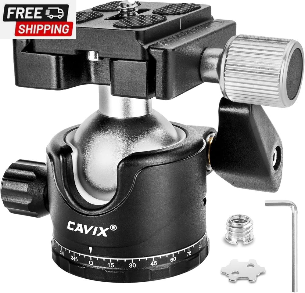 Ball Head 360 Degree Rotating Panoramic Tripod Heads with Quick Release Plate Lo