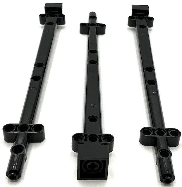 Lego 3 New Black Boat Masts 2 x 2 x 20 Holes and Axle Hole Parts