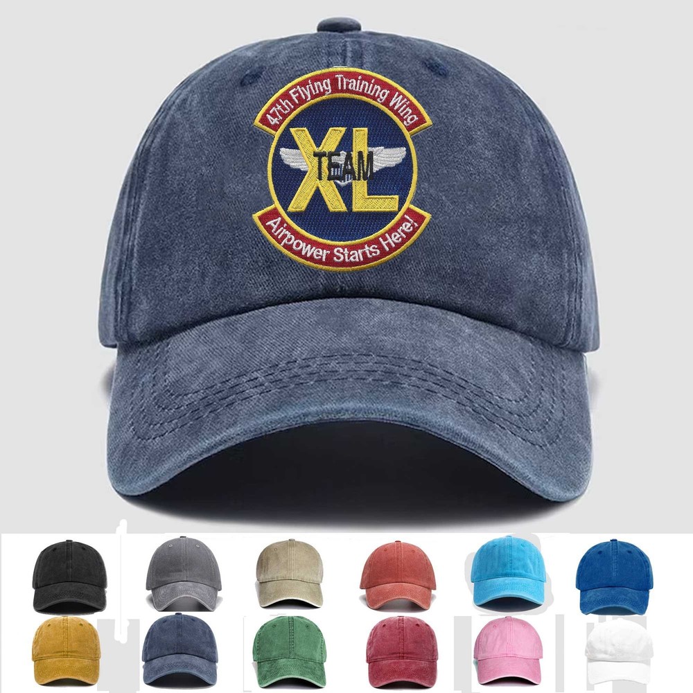 Custom Embroidered Hat 47th Flying Training Wing, Veteran Cap, Trucker Hat, Gift