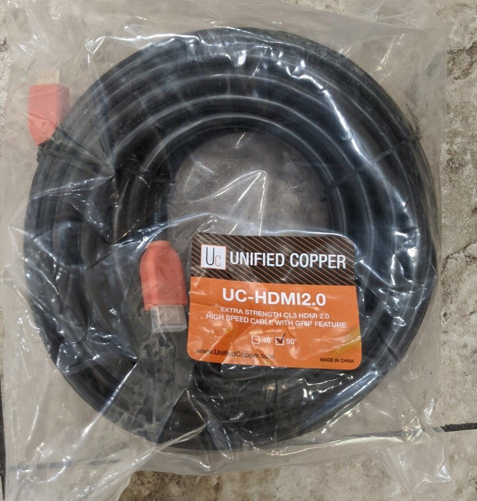 2 Pack 50ft HDMI 2.0 Heavy Duty Copper Cable TruAudio UC-HDMI2.0-image