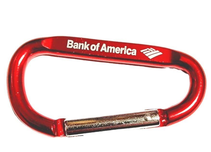 Bank of America red logo carabiner keyring promotional gift-image