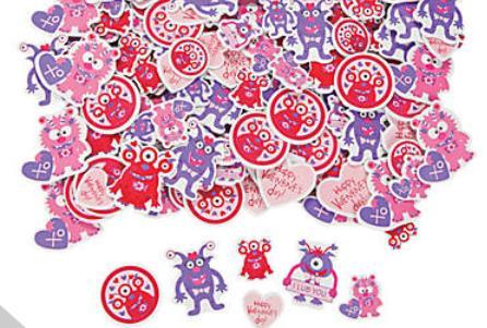 80 Valentine Monster Foam Stickers Scrapbooking Hearts