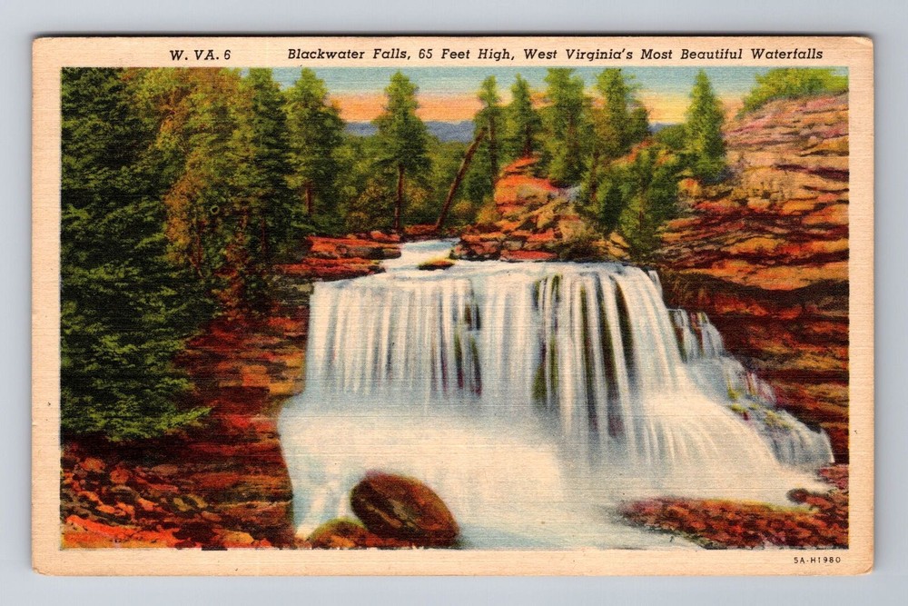 Blackwater Falls WV-West Virginia, Scenic View, Antique, Vintage Postcard