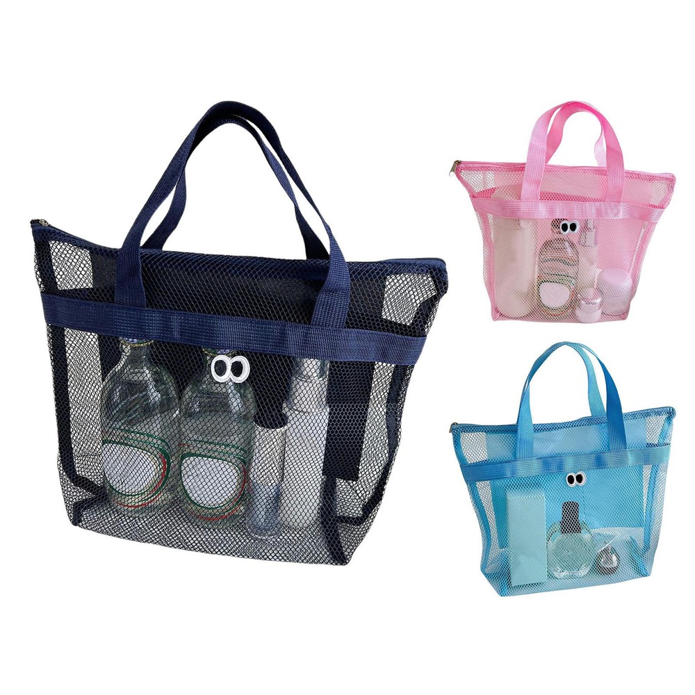 Large Mesh Beach Tote Bag Lightweight Beach Bag With Zipper For Pool Gym Picnic