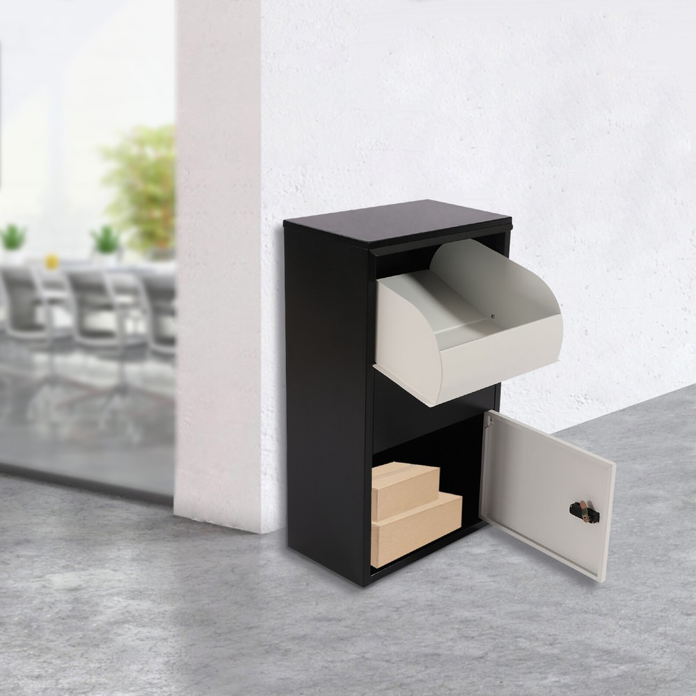 Parcel Post Drop Box Large Steel Lockable Letter Mail Packag Delivery Outdoor