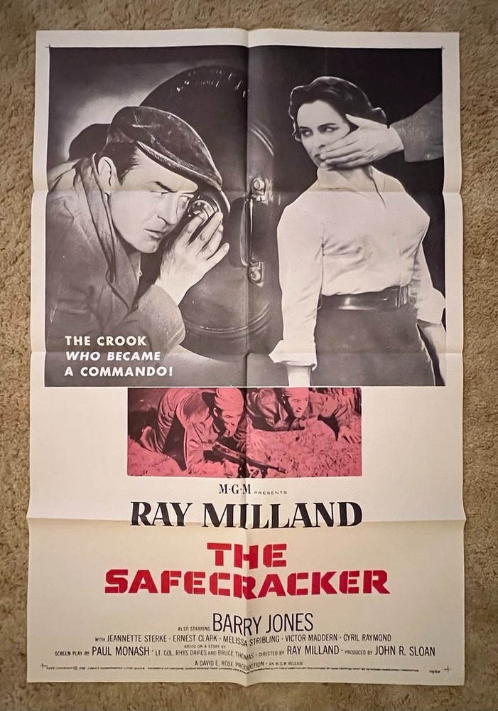 The Safecracker 1958 Movie Poster 27x41 Ray Milland Barry Jones