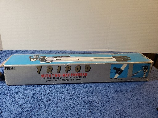 Vintage Kmart Focal Tripod w/ Two-Way Panhead #20-08-43 Extends to 53 3/4