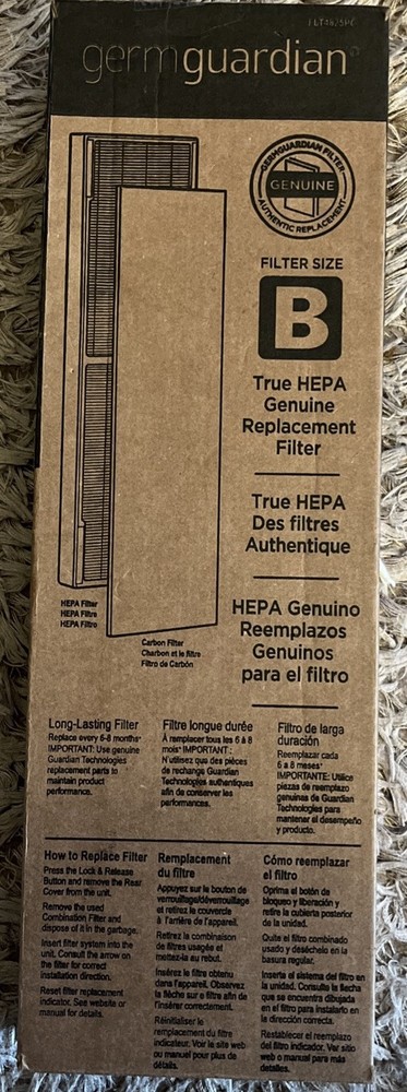 1 GENUINE GermGuardian True HEPA  Air Purifier Size B Filter FLT4825