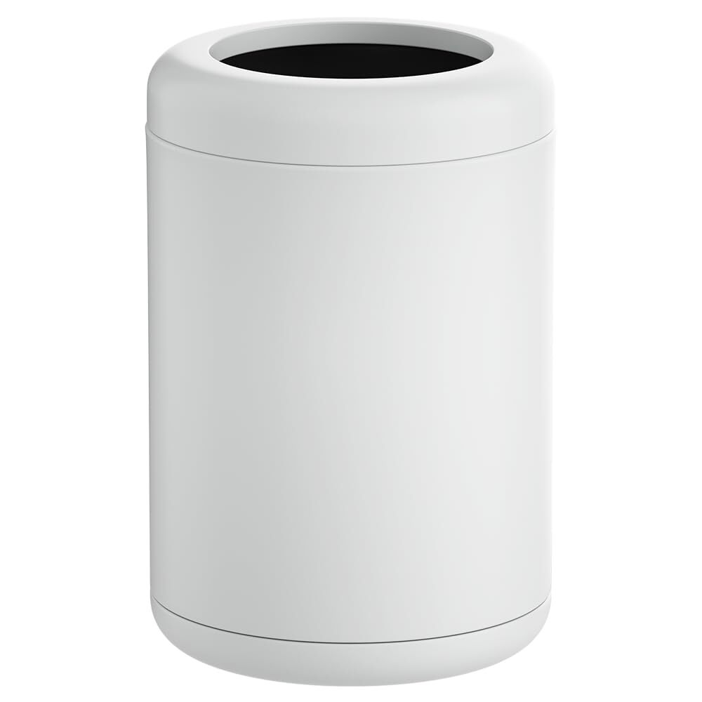 Wastebasket Bin White Open Top Trash can 10L/2.6GAL Garbage Can for Bathro...