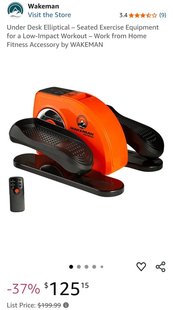 Wakeman Under Desk Elliptical for Low Impact Home Office Workouts and Fitness-image