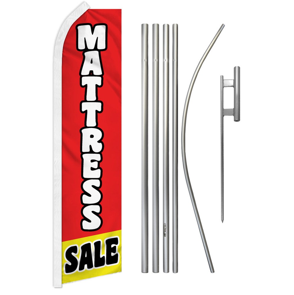 Mattress Sale Advertising Swooper Feather Flutter Flag & Pole Kit Bed Sale