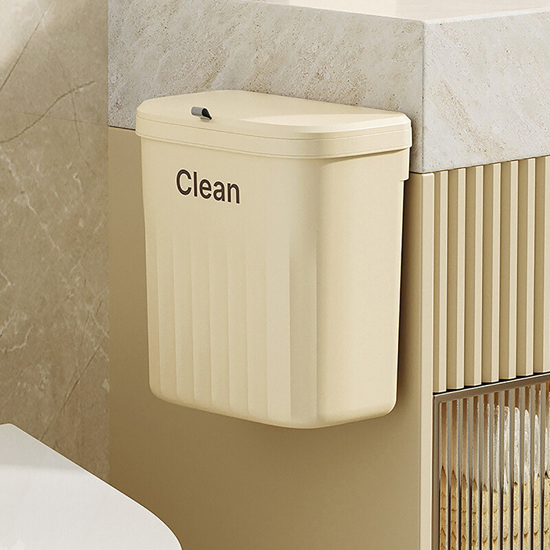 8.5/12L Kitchen Trash Can Wall Mounted With Lid Bathroom Sink Cabinet Trash _tu