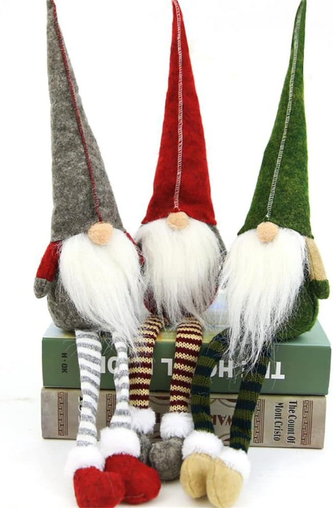 3Pcs Christmas Decoration Long Legs Rudolph Doll Christmas Window Decoration