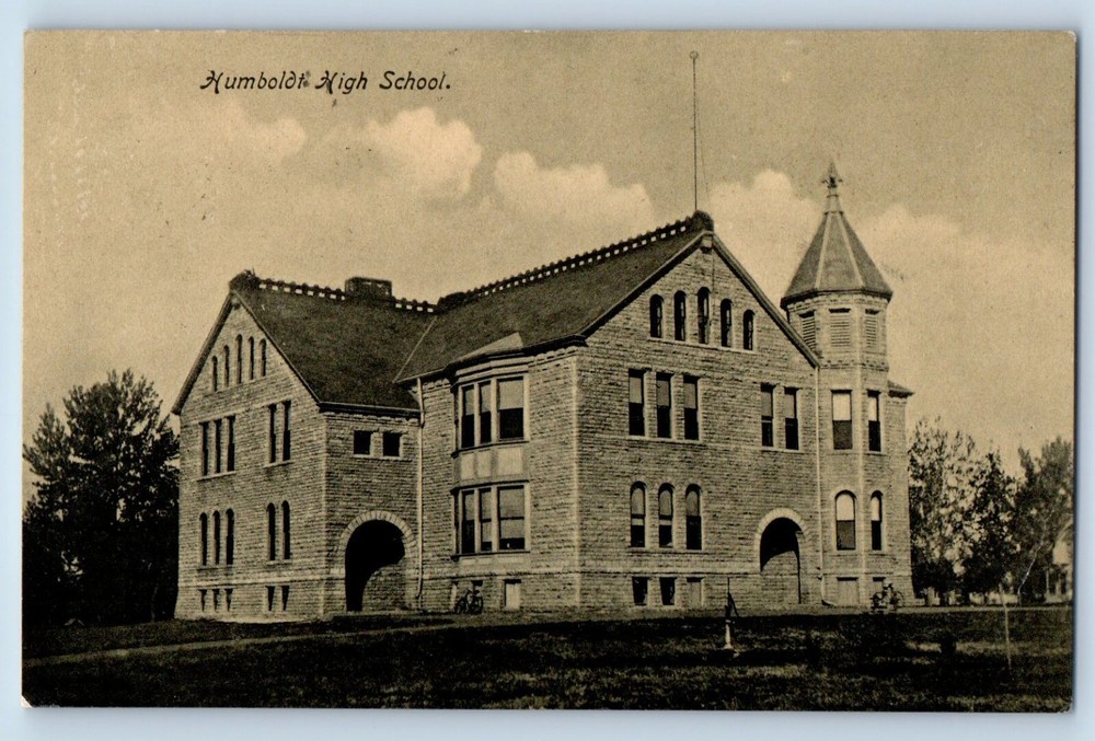 Humboldt Iowa Postcard High School Exterior View Building c1910 Vintage Antique