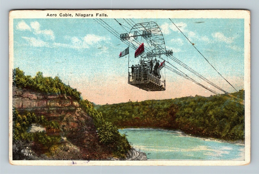Niagara Falls NY-New York Aero Cable, c1918 Vintage Souvenir Postcard