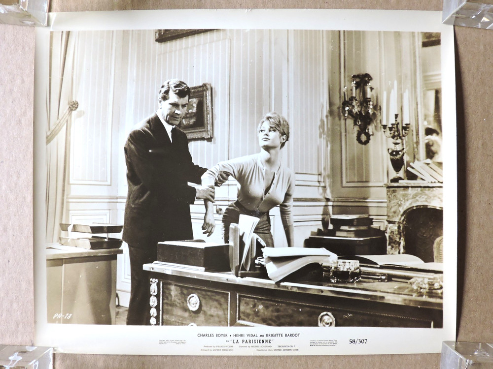 Brigitte Bardot with Henri Vidal original busty photo 1958 La Parisienne  2
