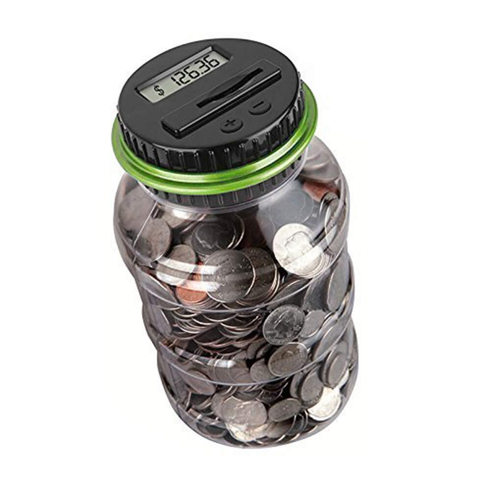 Coin Piggy Bank Saving Jar, Digital Coin Counter with LCD Display Large Capac...