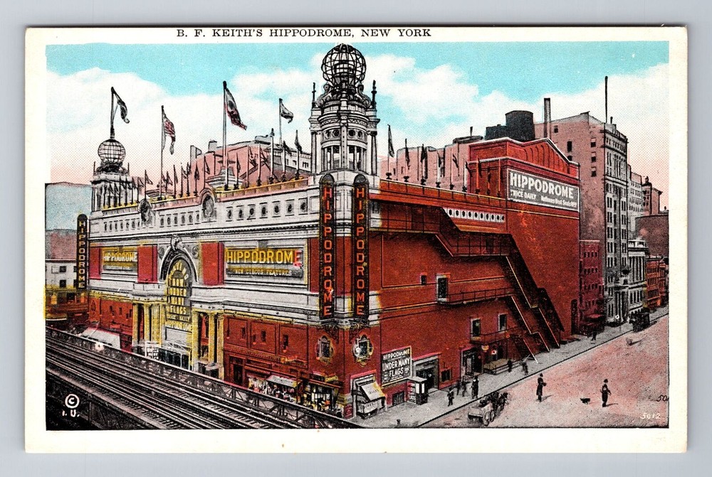 New York City NY, B F Keith's Hippodrome, Souvenir, Vintage Postcard