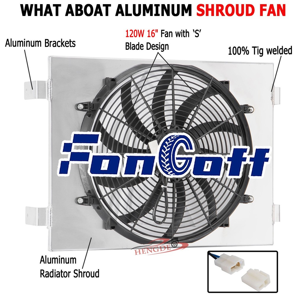 Aluminum Shroud Fan For 1955-1957 Chevy Bel Air Nomad 1957 Del Ray 4.3L 4.6L V8